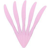 JAM PAPER Big Party Pack of Premium Plastic Knives - Pink - 100 Disposable Knives/Box