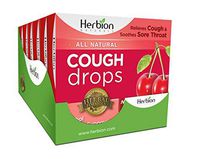 Herbion Naturals Herbal Cough Drops with Cherry Flavor 108 Drop Counts (6 Packs of 18 Counts) …