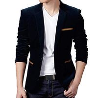 PromotionMen Casual Jacket, NEARTIME New Fashion Men's Autumn Corduroy Slim Coat Long Sleeve Blouse Suit Blazer Tops (Navy, Asian:M)