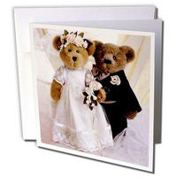 3dRose Bride and Groom Bears - Greeting Cards, 6 x 6 inches, set of 12 (gc_793_2)