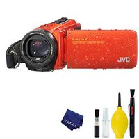 JVC Everio GZ-R460BUS Quad Proof HD Camcorder with 40x Optical Zoom (Orange) - Bundle with Deluxe Cleaning Kit and More