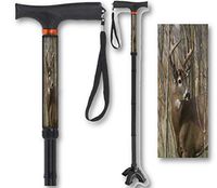Folding Walking Cane Gel Soft Handle Footed Quad Cane Tip Adjustable Wildlife Big Buck Deer BFunkyMobility