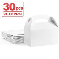 ValBox Treat Boxes 30 Pack White Paper Gable Gift Boxes - Goodies Favor Box for Kids' Birthday Party, Wedding, Baby Shower, 6.2 x 3.5 x 3.5 Inches