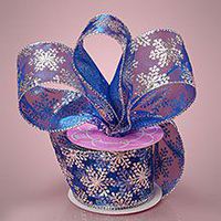 Krafty Klassics 1 Roll of Snowflake Sheer Ribbon (2 1/2" Width x 10 Yds) (Blue)