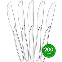 Plasticpro Disposable Clear Plastic Knives Heavyweight Box of 200 Count