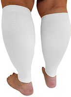 Calf Compression XXWide Men Women - Soothing Gradient Support, Plus Queen Size Premium Hosiery XX-Wide Legs | Comfortable Cuffs, Tall, Soft Cotton. White