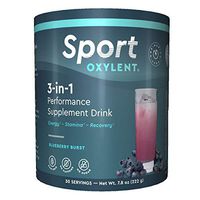 Oxylent Sport 3-in-1 Performance Supplement Drink - Sugar-Free, Effervescent, Easy Absorption of Vitamins, Creatine Minerals, Natural Energy, Supports Stamina, Blueberry Burst Flavor, 7.8 Ounce
