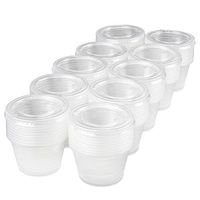 100-pack of Disposable Clear Plastic Condiment Storage Cups with Lids - Choose 2 oz. or 4 oz. - For Restaurant, Home, Gelatin Shots by Back of House Ltd. (4 oz.)