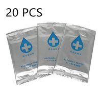 Alcohol Detergent Wet Wipes, 75% Alcohol Wet Wipes Individually Wrapped Suitable for All-Purpose Cleaning(20PCS)