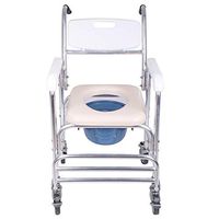 Medical Transport Wheelchair 3-in-1 Aluminum Bathroom Shower Chair, Bedside Commode for Old People Patient, Locking Casters and Thick Padded Seat, Wheelchair Over Toilet, Ship from Amarica