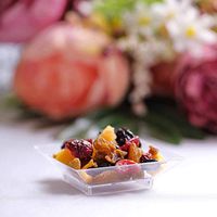 Efavormart 125 Pcs - Clear 2.5" Mini Square Disposable Plastic Dessert Plate