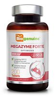 Megazyme Forte 200 Tabs - Natural Plant Proteolytic Enzymes | Digestive Support | Nattozimes | Serrazimes | Immune System Support | Detoxification Boost
