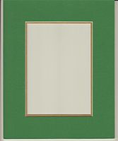 Pack of 5 11x14 Bright Green & Gold Double Picture Mats Cut for 8x10 Pictures