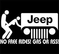 YWS Vinyl Sticker Decal - Jeep No Free Rides - Sticker Laptop Car Truck Window Bumper Notebook Vinyl Decal SMA6918