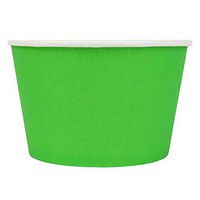 [100 Count] Green Paper Ice Cream Cups - 8 oz Eco-Friendly Dessert Containers - Perfect For Your Yummy Foods! Many Colors & Sizes - Frozen Dessert Supplies