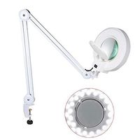 Magnifying Lamp Bench Desk Table Clamp Mount Inspection Magnifier 8X Swing Arm Mount Glass Facial Lamp Lens Light Diopter 18W
