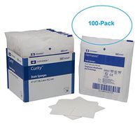 Covidien 6242P Dermacea Drain Sponge, Sterile 2's in Peel-Back Package, 4" x 4", 6-ply (Pack of 100)