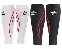 Calf Compression Sleeves, (2 Pairs) for Men & Women, Premium Quality Footless Compression Socks Support for Sports, Running, Cycling, Travel, Calf Pain Relief, Swelling, Shin Splint, Black + White S