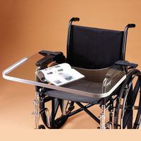 Clear Bariatric Wheelchair Tray with Aluminum Rim, Fits up to 28" Wide, Holds Food, Drink, Books, Magazines, and More