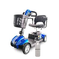 EZ Rider Mobility CityCruzer Portable Travel Mobility Scooter,4 Wheel with Tight Turning Radius,Swivel Seat and Delta Tiller Basket, Electric Scooter Bundled with Safecastle Water Bottle-Blue