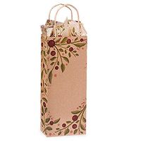 NW Tuscan Harvest Paper Shopping Bags - Wine Size - 5 1/2 x 3 1/4 x 13in. - Pack of 25