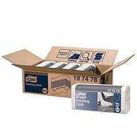 Tork 197478 Polishing Cloth, Top-Pak, 1-Ply, 15.2" Width x 16.85" Length, White (Case of 5 Packs, 140 per Pack, 700 Wipers per Case)