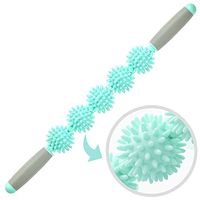 Massage Roller Stick Pressure Point Spikes Massager Muscle Roller Increase Circulation and Alleviate Effective in Treatment of Muscle Pain and Trigger Points on Cold Muscles for Men Women (5 Balls)