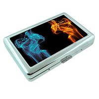 Fire Ice Em9 Hip Silver Cigarette Case Id Holder Metal Wallet 4" X 2.75" RFID Protection