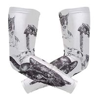 LEVEIS Cats Arm Sleeves UV Protection for Men Women Sunblock Protective Gloves Running Golf Cycling Driving Long Arm Cover 1 Pair