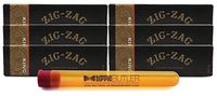 Zig Zag King Size Rolling Papers (6 Packs) with XL Hippie Butler KewlTube