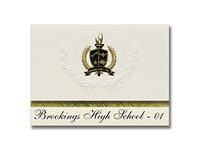 Signature Announcements Brookings High School - 01 (Brookings, SD) Graduation Announcements, Presidential style, Basic package of 25 with Gold & Black Metallic Foil seal