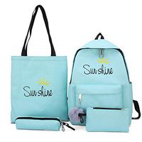 School Canvas Backpack Teens Bag Bookbags Set 4 in 1 Prints Cartoon Sun Shine