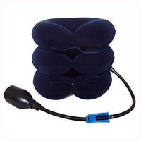 Cervical Neck Traction Device and Collar Brace, Inflatable and Adjustable Neck Support & Stretcher is Ideal for Spine Alignment and Chronic Neck Pain Relief (dark)