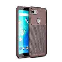 JUNXI Phone case Phone Cover Carbon Fiber Texture Shockproof TPU Case for Google Pixel 3a XL (Brown) Simple and Comfortable (Color : Brown)