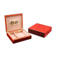 Fengshangshanghang Cigar Box, Rose Red Cigar Humidor, Small Cigar Cabinet,Refined and Portable (Color : Yellow, Size : 24.121.66.3cm)