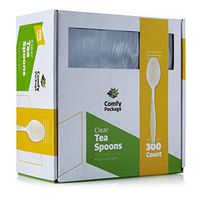 [300 Pack] Heavyweight Disposable Clear Plastic Teaspoons