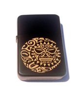 Vector KGM Thunderbird Custom Lighter - Celtic SUN Moon Celestial Tattoo Tribal Logo Black Matte Hi Polish Brass Gold Chrome Logo Rare!