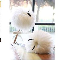 WG Feather Dusters with Wood Handle Dusting Household Cleaning Tool for Desktop/Bookshelf Fluffy Dust Scorpion White Color