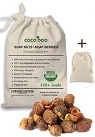 Cocoboo 100% Organic Soap Nuts, USDA Organic Certified, Handpicked & Sun Dried, Laundry Soap Hypoallergenic, Chemical Free, 240+ Loads, Include wash Bag, 1 Pound