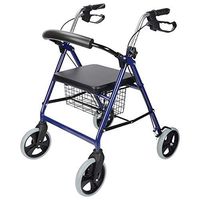 Foldable Locking Handbrakes Transport Rollator Mobility Lightweight Walker Folding Rolling Walker for Seniors And Those Needing Assistance Walking