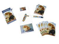 Dog Lover's Gift Set! - 4 Piece Bundle- One Custom Fine Art Writing Pen, One Matching Magnetic List Pad, One Matching Decorative Magnet, One Matching Deck Playing Cards (Pomeranian)