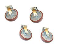 (4) Casters with (2) Swivel (2) Rigid with 8"x2" Indoor Safe Rubber Wheels