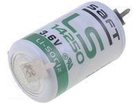 Saft LS 14250 ST 1/2 AA 3.6V Lithium with Tabs