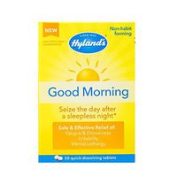 Jet Lag Homeopathic Relief Remedy Tablets by Hyland's Good Morning, Quick Dissolving Natural Relief of Fatigue, Irritability and Mental Lethargy, 50 Count