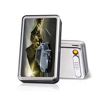 Cigarette Case with Lighter Built in USB Lighter Cigarette Box 2 in 1 Electronic Rechargeable Flameless Windproof Lighters Hold 20pcs Regular Cigarettes (Car)
