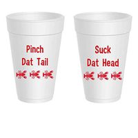 Crawfish Styrofoam Cups - Suck Dat Head, Pinch Dat Tail