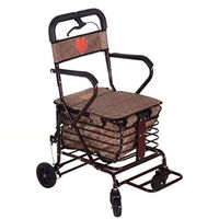 PLLP Medical Rehab Chair, Wheelchair,Lightweight Folding Adjustable Walker Driving Medical, Wheeled Vintage Walker Four-Wheeled Cane Household Trolley, Baby Carriage, Wicker Chair, Step by Step