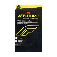 FUTURO Lifestyle Compression Dress Socks for Men Firm Large Black 1 Pair (Pack of 3)