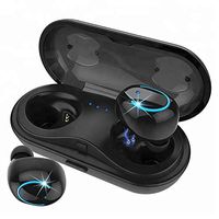 Mini Earbuds Wireless Bluetooth HBQ Truly Wireless Stereo Bluetooth HBQ-Q18/V4.2+EDR Bluetooth Headphone Stereo with Charging Case(2PCS, Black)
