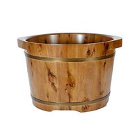 Foot Tub, Double Ear Foot Spa Wooden Tub, Foot Bucket, Wooden Wash Basin，Household Small Wooden Barrel, Cypress Wood Pedicure Bucket